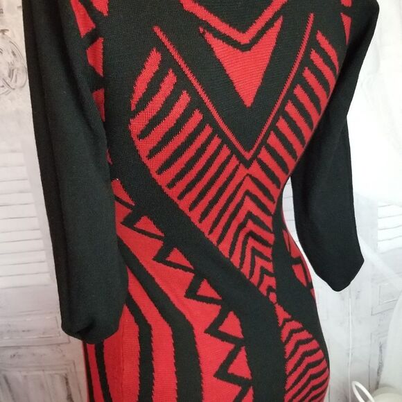 derek Heart Knit long S large dress red party - Picture 6 of 8